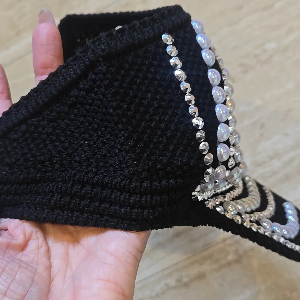 Stylish Black "Blinged Out" Visor - Picture 5 of 9